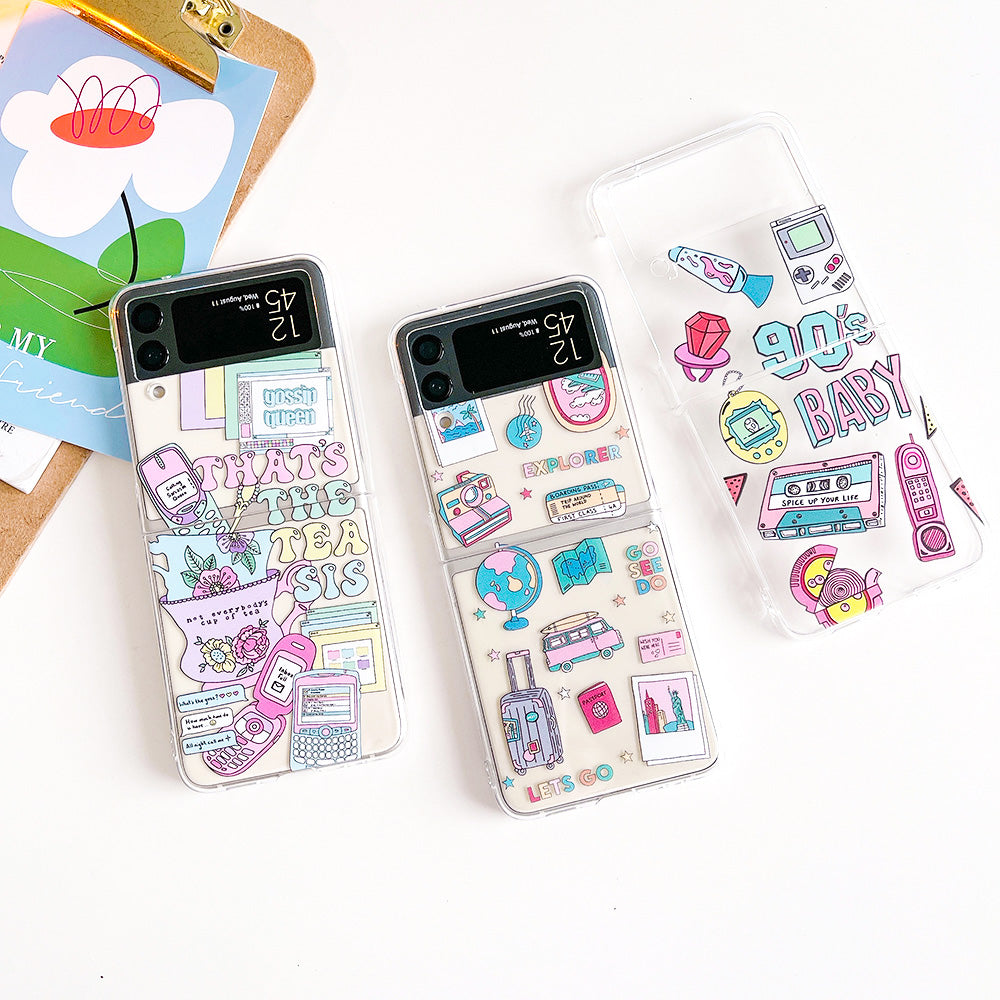 Retro Painted Case With Bracelet For Galaxy Z FLIP Series