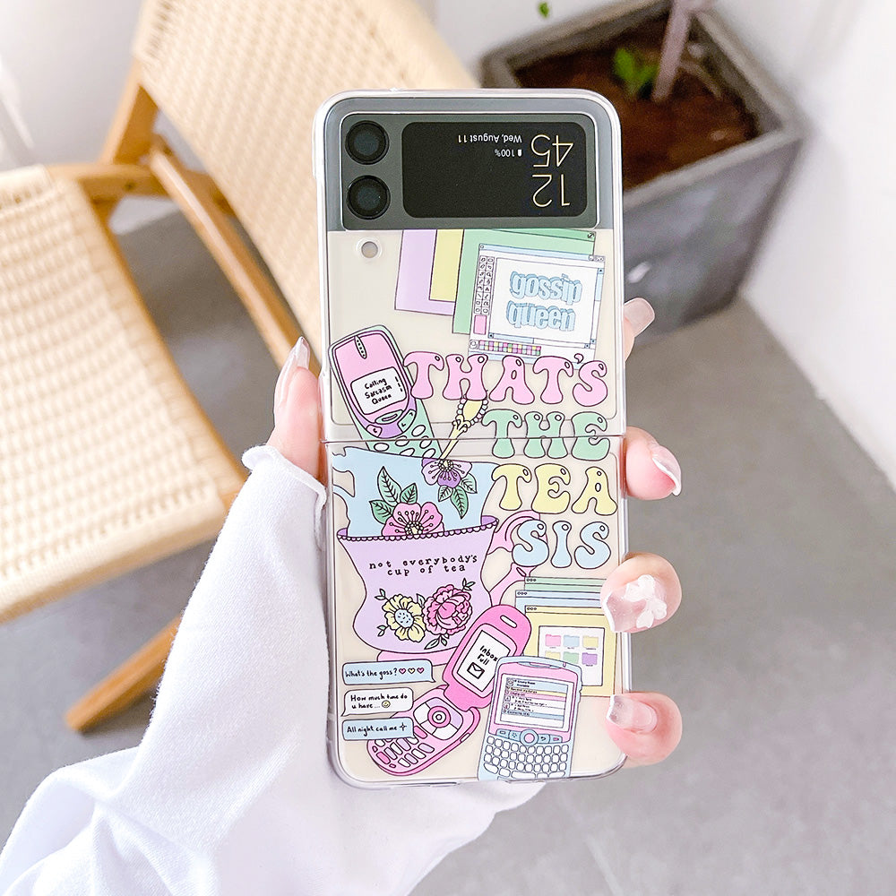 Retro Painted Case With Bracelet For Galaxy Z FLIP Series