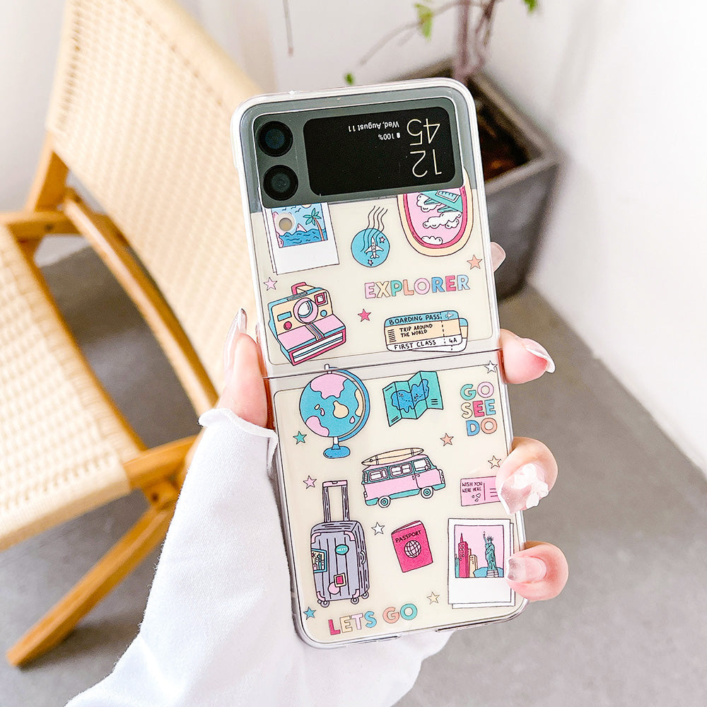 Retro Painted Case With Bracelet For Galaxy Z FLIP Series