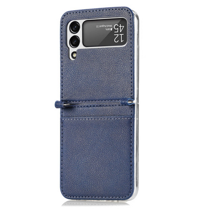 Leather Case With Card Holder For Z Flip Series