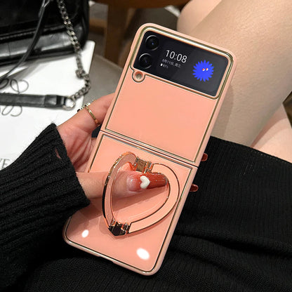 Luxury Heart Bracket Case For Samsung Galaxy Z Flip Series