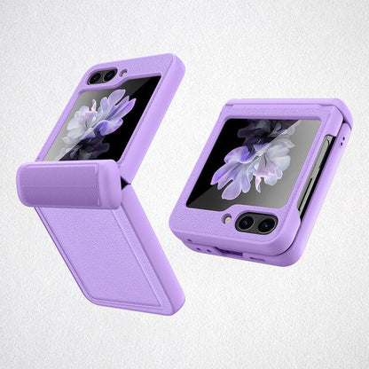Leather Shockproof Cover with Front Screen Glass For Samsung Galaxy Z Flip