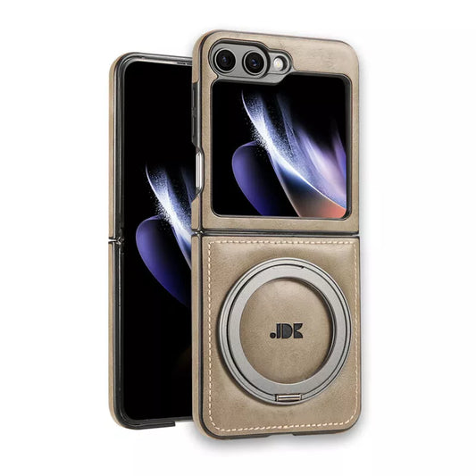 Ring Case for Samsung Galaxy Z Flip 7/6/5/4 – Shockproof Leather Cover