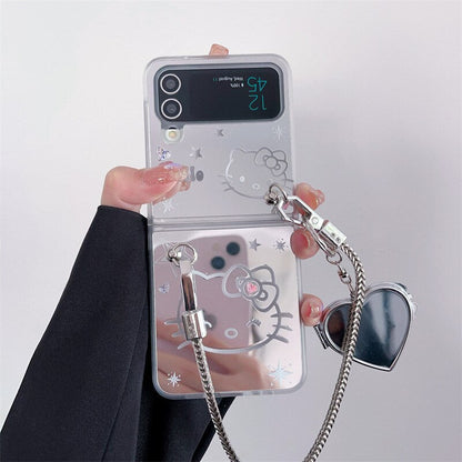 Cute Cartoon Mirror Case For Samsung Galaxy Z Flip