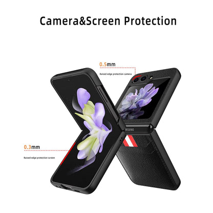 Leather Case with Card Holder for Samsung Galaxy Z Flip Series