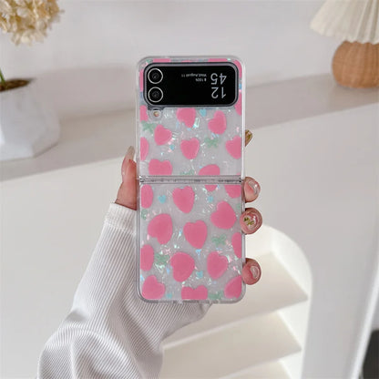 Cute Love Heart Shell Case for Samsung Galaxy Z Flip 7 & 6