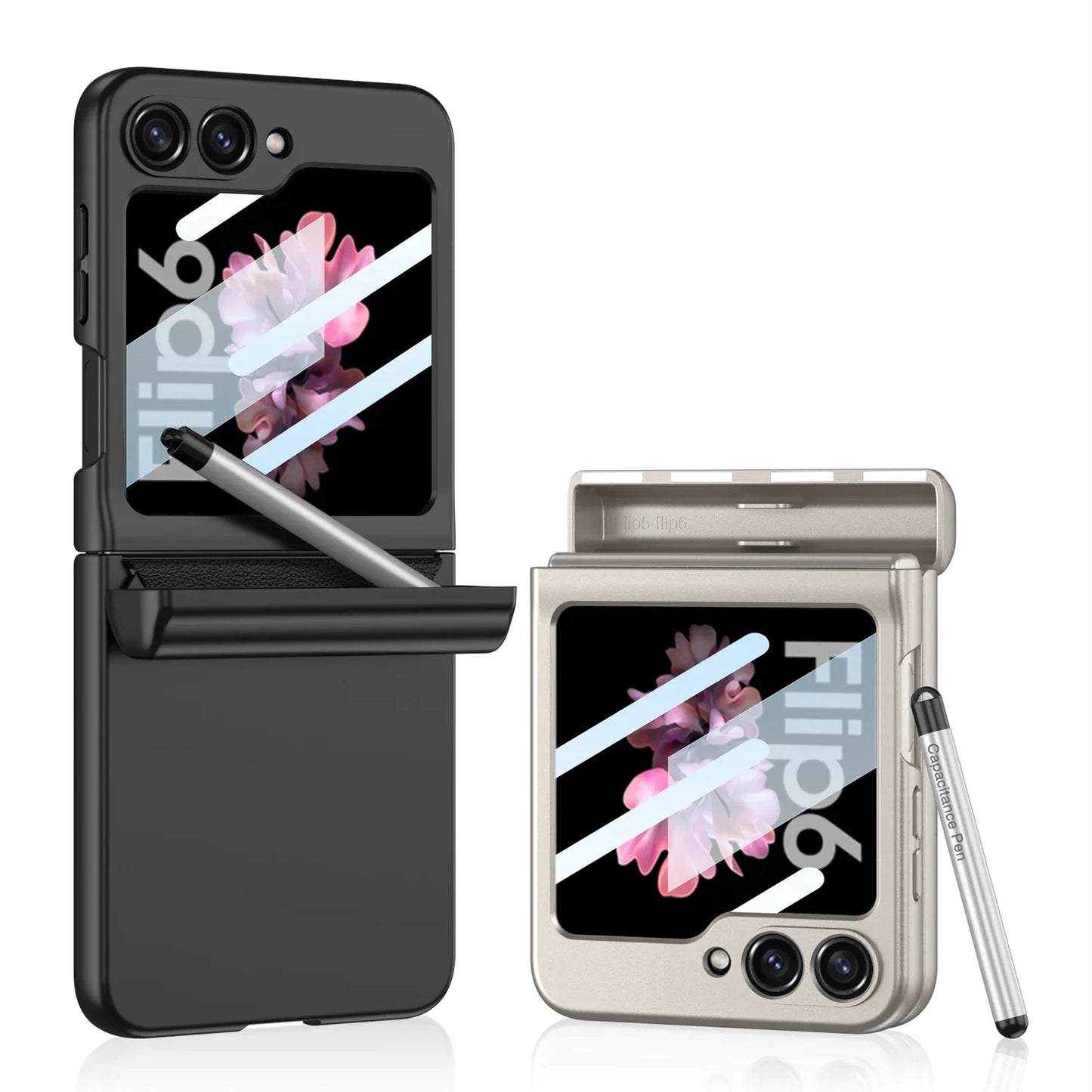 Shockproof Case with Magnetic Hinge Protection and Touch Pen for Samsung Galaxy Z Flip 7 & 6