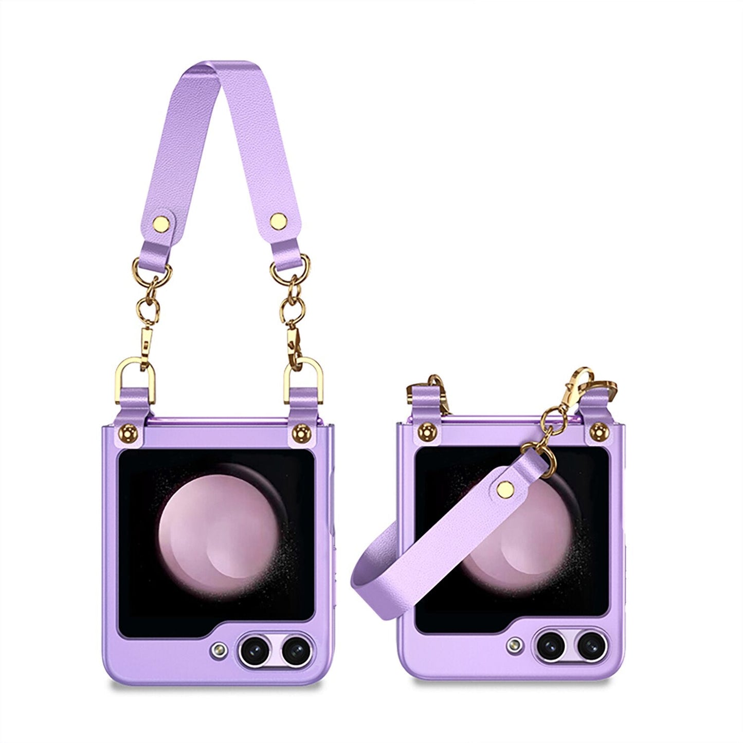 Electroplating Wrist Strap Case for Samsung Galaxy Z Flip Series