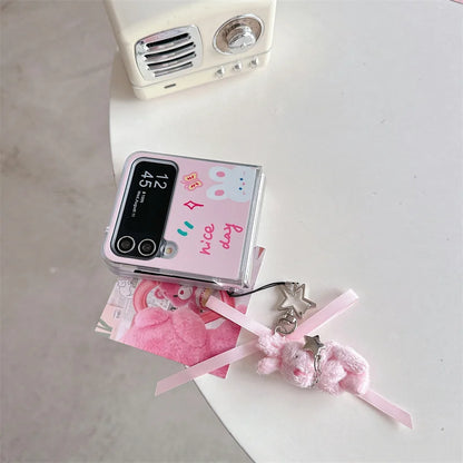 Love Heart Rabbit Mirror Case for Samsung Galaxy Z Flip 7 & 6