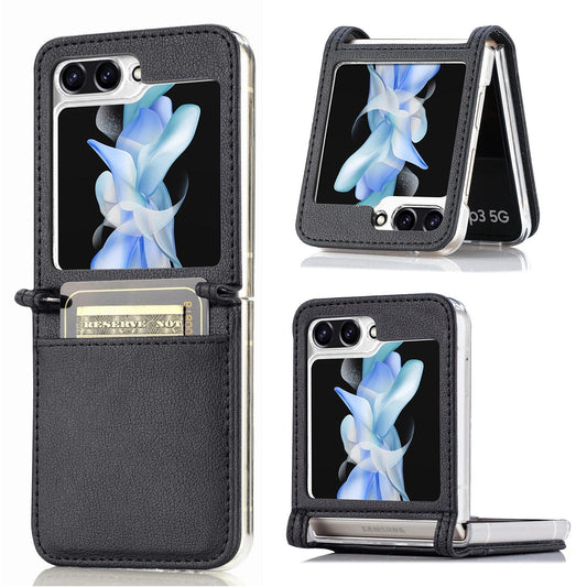 Leather Case with Card Holder For Samsung Galaxy Z Flip Series