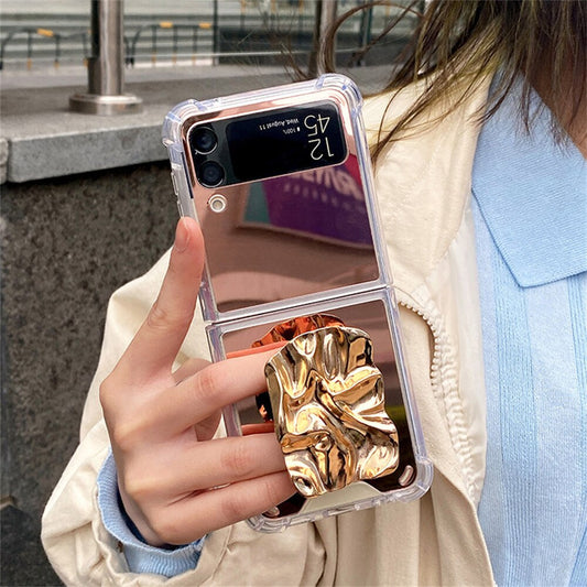 Bracket Makeup Mirror Case For Samsung Galaxy Z Flip 4