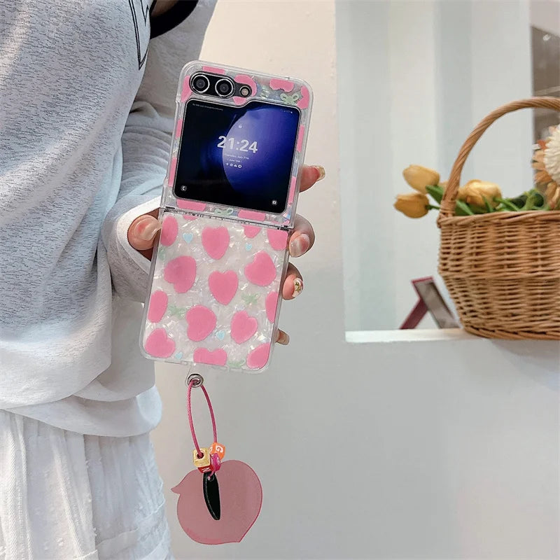 Cute Love Heart Shell Case for Samsung Galaxy Z Flip 7 & 6