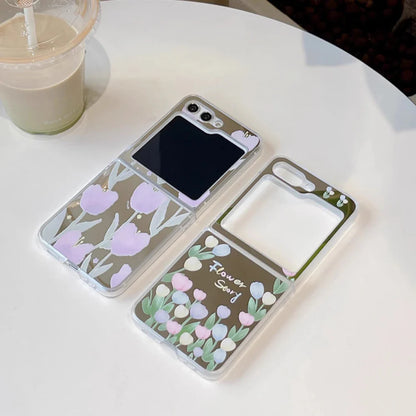 Tulip Flower Mirror Case for Samsung Galaxy Z Flip 4/5/6/7