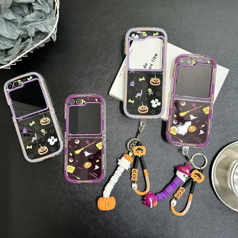 Happy Halloween Pumpkin Ghost Case for Samsung Galaxy Z Flip 4/5/6/7