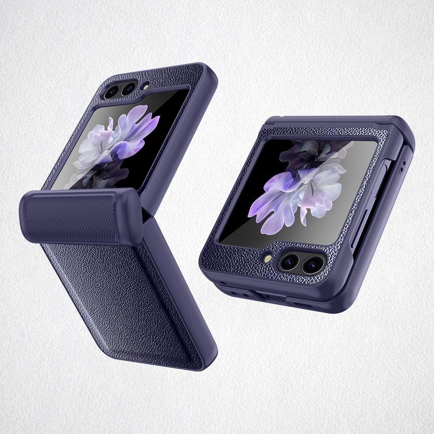 Leather Shockproof Cover with Front Screen Glass For Samsung Galaxy Z Flip