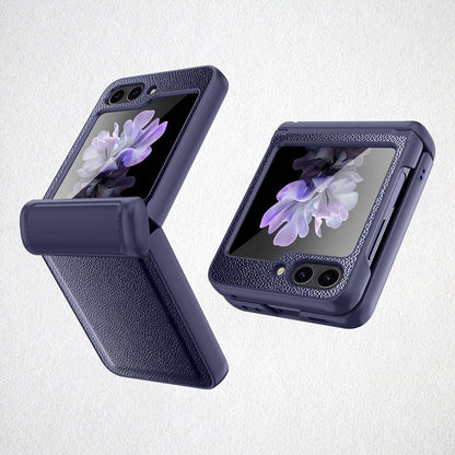 Leather Shockproof Cover with Front Screen Glass For Samsung Galaxy Z Flip