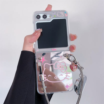Cute Cartoon Mirror Case For Samsung Galaxy Z Flip