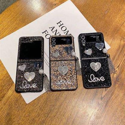 Luxury Heart Diamond Case for Samsung Galaxy Z Flip 7 & 6