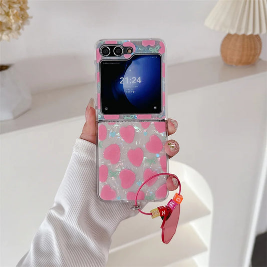 Cute Love Heart Shell Case for Samsung Galaxy Z Flip 7 & 6