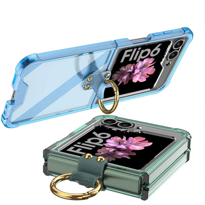 Transparent Shockproof Case with Ring Holder for Samsung Galaxy Z Flip Series