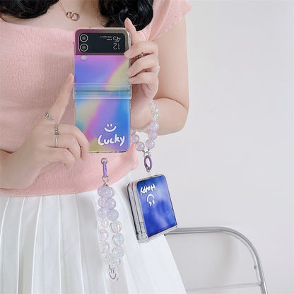Happy Smile Clear Case  with Bracelet For Samsung Galaxy Z Flip