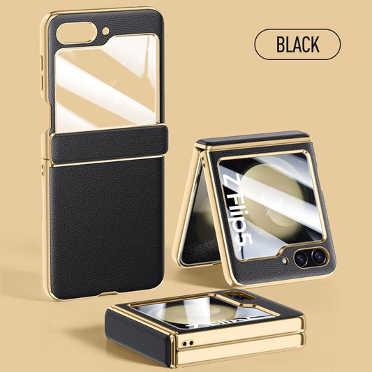 Leather Case with Hinge Protection for Samsung Galaxy Z Flip