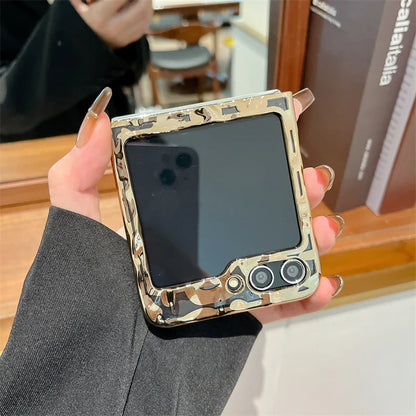 Luxury Leopard Print Phone Case for Samsung Galaxy Z Flip 4/5/6/7