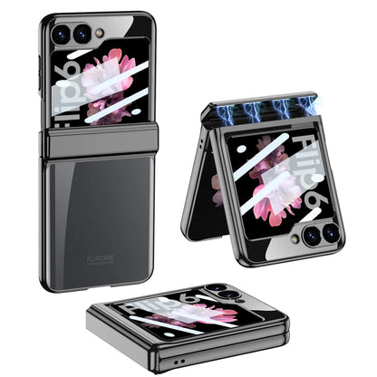 Transparent Case with Magnetic Hinge Protection for Samsung Galaxy Z Flip Series