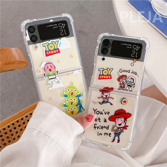 Cute Cartoon Clear Phone Case For Galaxy Z Flip Series
