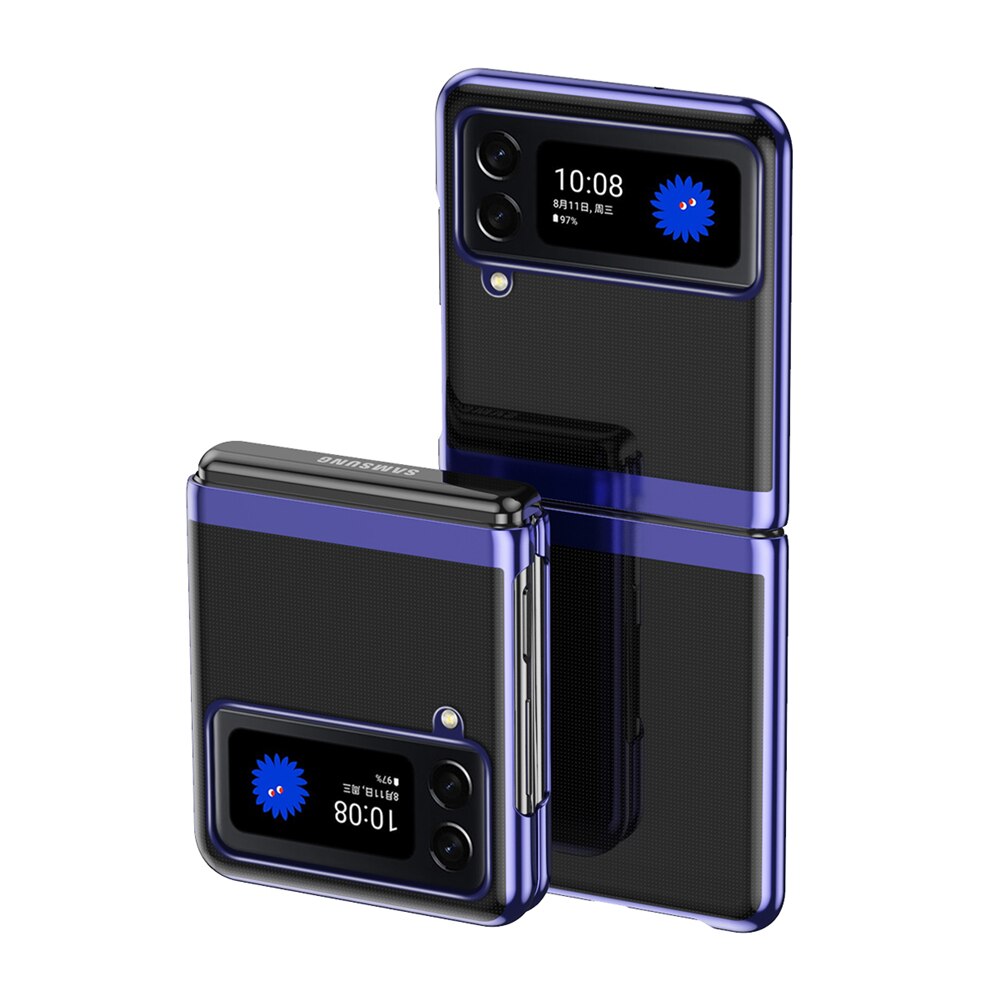 Luxury Ultra-thin Plating Transparent Case For Samsung Galaxy Z Flip 4