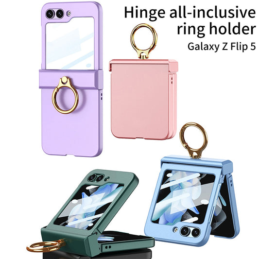 Ultra-thin Matte Case with Ring Bracket & Screen Protective For Samsung Galaxy Z Flip