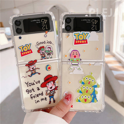 Cute Cartoon Clear Phone Case For Galaxy Z Flip Series