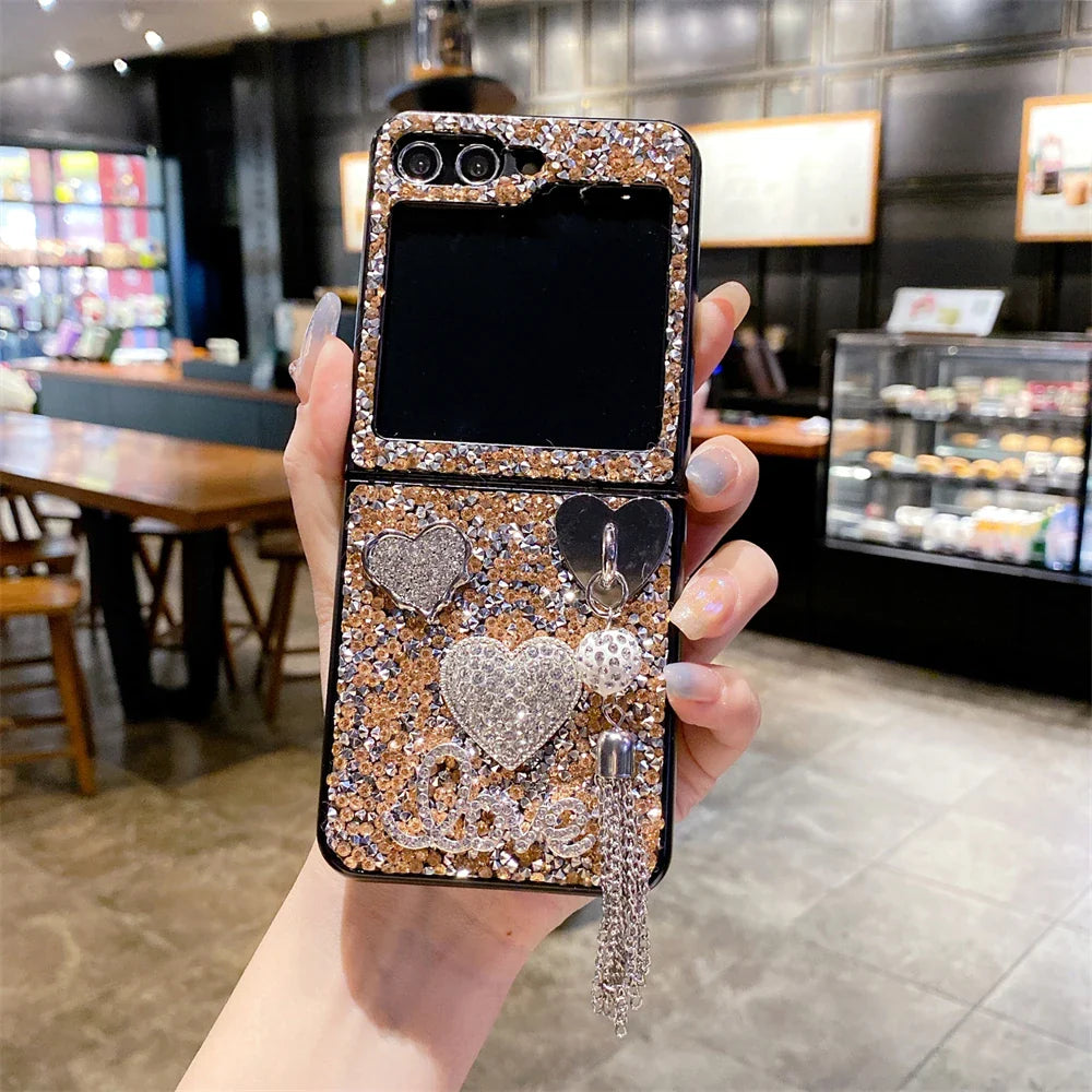 Luxury Heart Diamond Case for Samsung Galaxy Z Flip 7 & 6