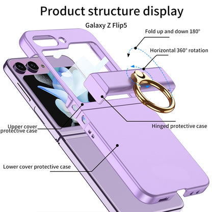 Ultra-thin Matte Case with Ring Bracket & Screen Protective For Samsung Galaxy Z Flip