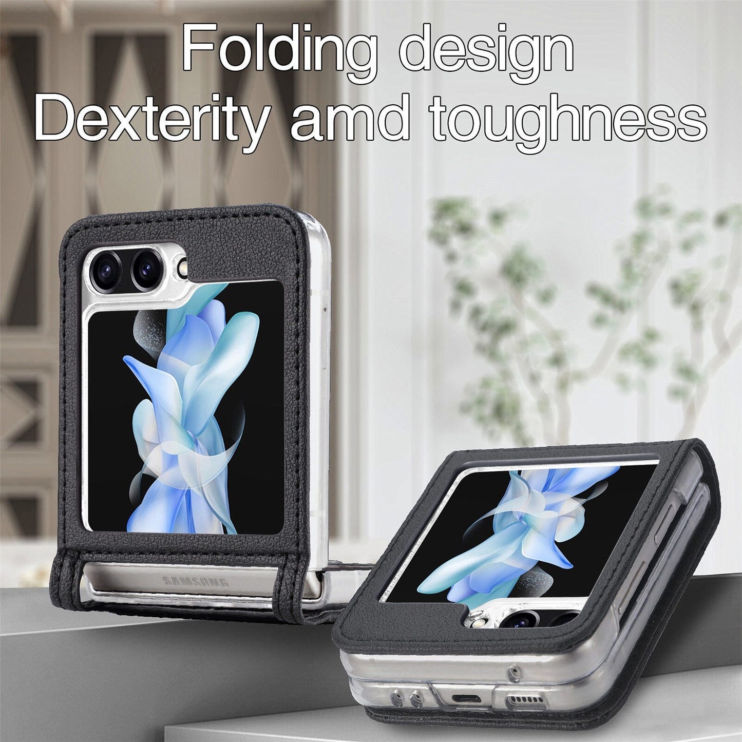 Leather Case with Card Holder For Samsung Galaxy Z Flip Series