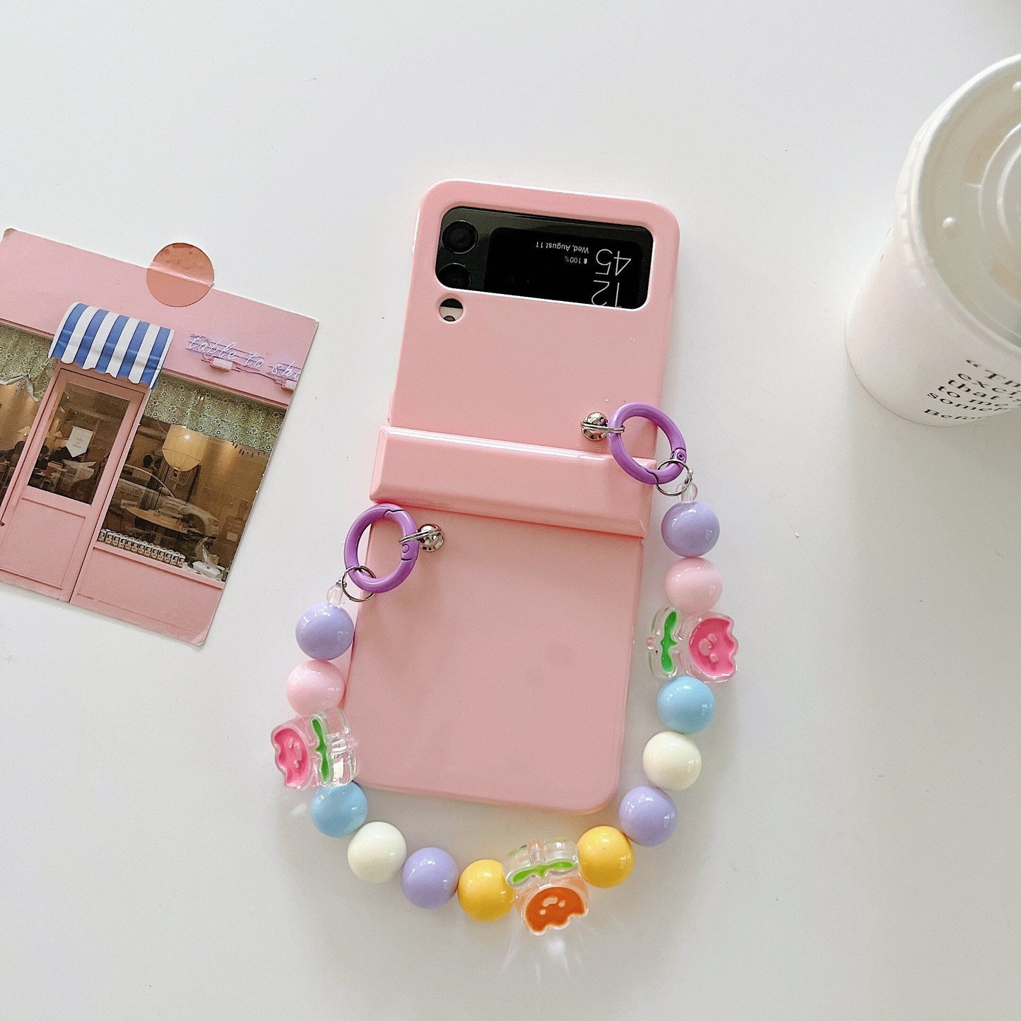 Cute Colorful Flowers Bracelet Phone Case For Samsung Galaxy Z Flip Series