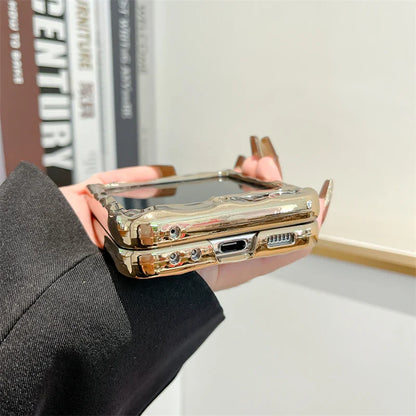Luxury Leopard Print Phone Case for Samsung Galaxy Z Flip 4/5/6/7