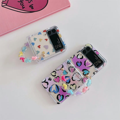 Cute Flower Bracelet Chain Heart Case for Samsung Galaxy Z Flip Series