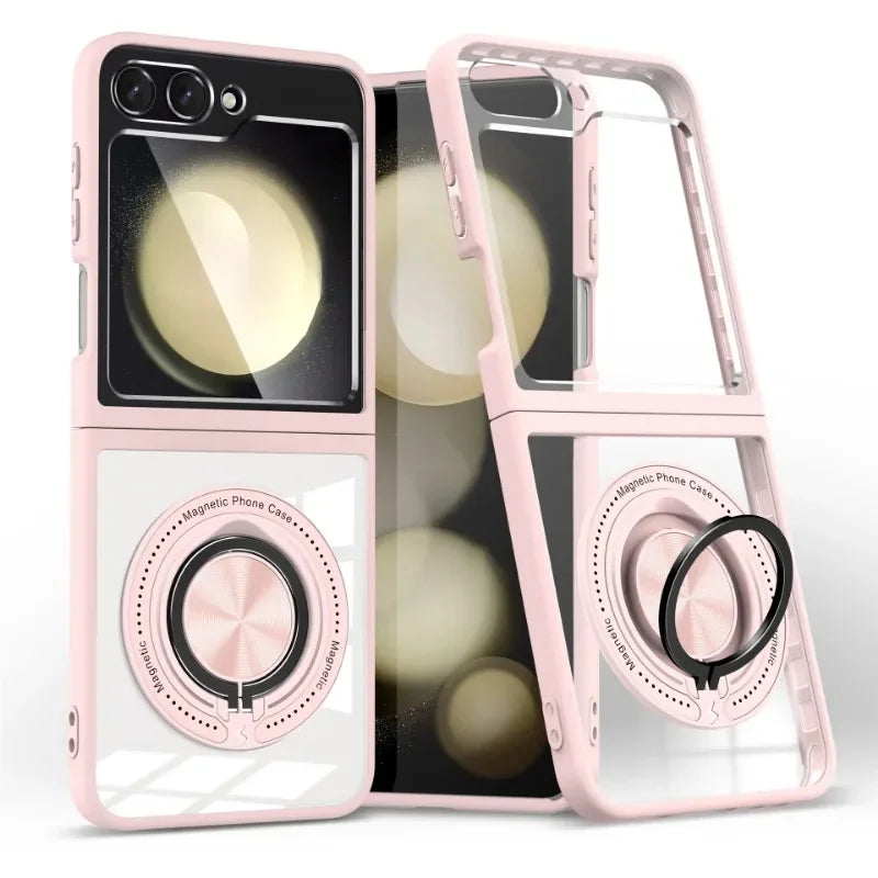 Transparent Case with Ring Holder For Samsung Galaxy Z Flip Series
