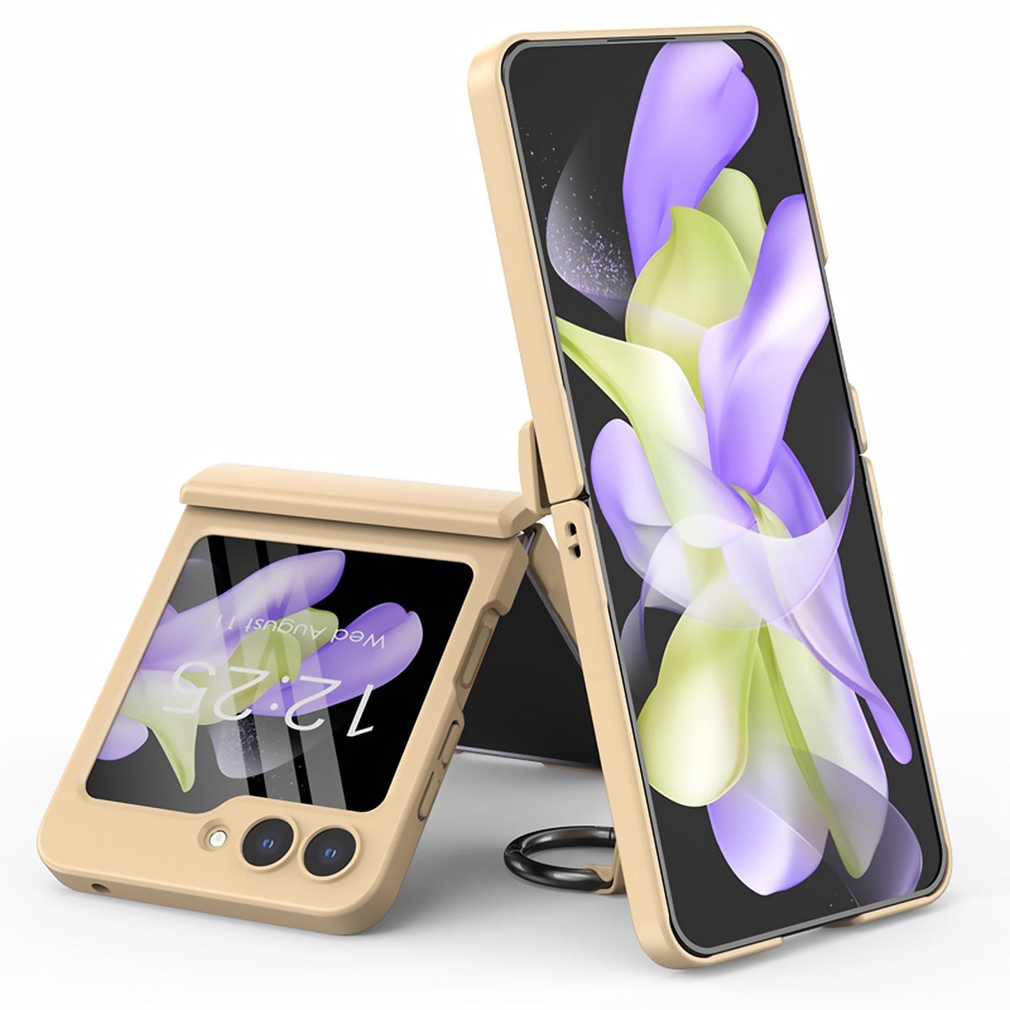 Full Protection Matte Case With Ring Bracket For Samsung Galaxy Z Flip 5 & 4