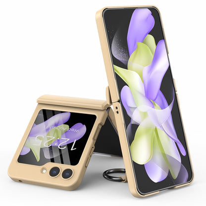 Full Protection Matte Case With Ring Bracket For Samsung Galaxy Z Flip 5 & 4