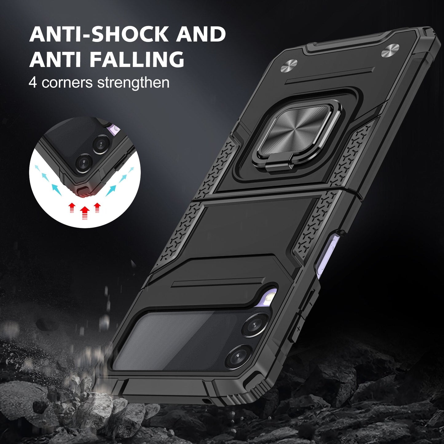 Shockproof Armor Case Stand for Samsung Galaxy Z Flip Series