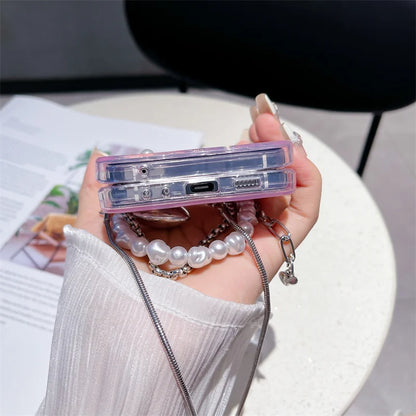 Cute Pearl Bow Case for Samsung Galaxy Z Flip 7 & 6