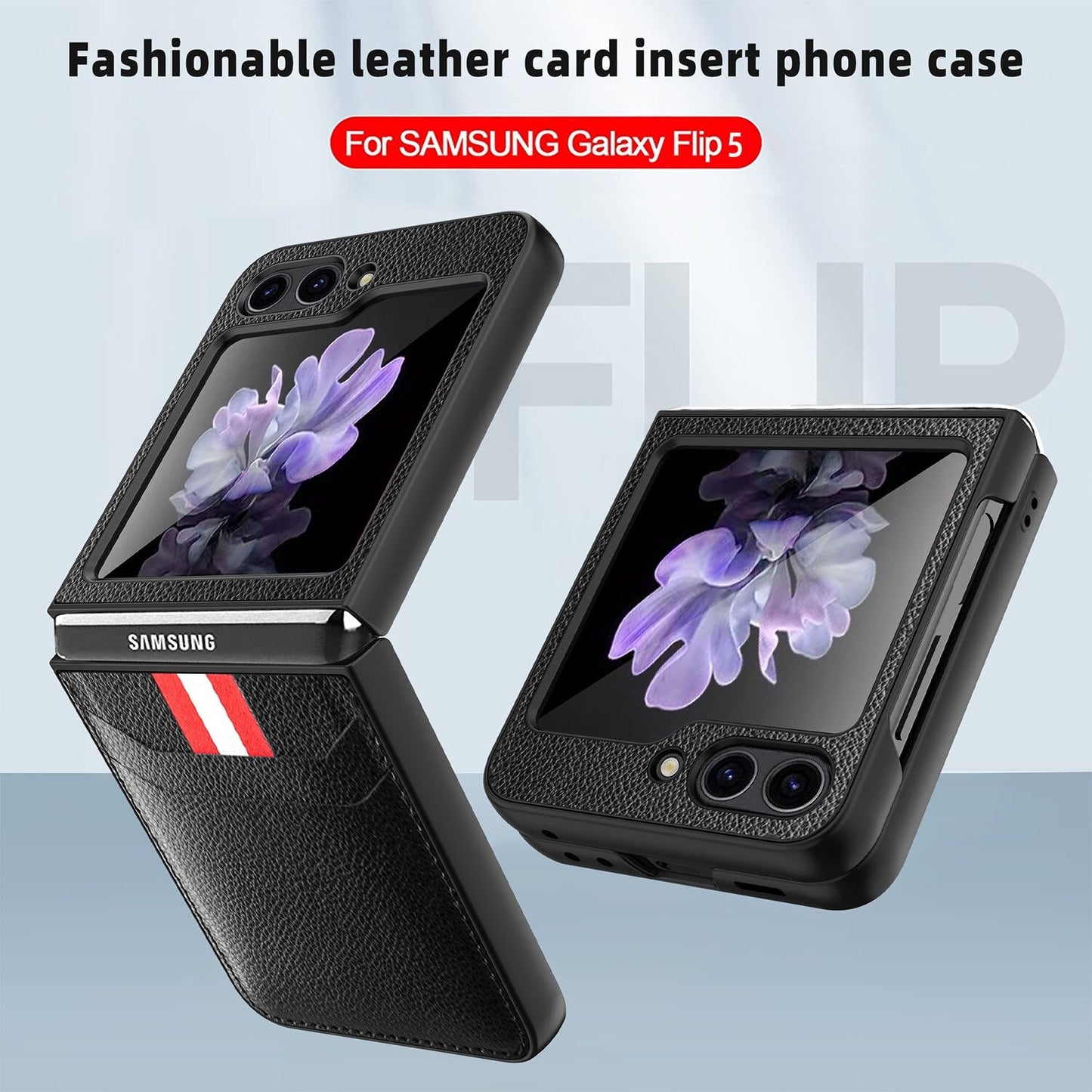 Leather Case with Card Holder for Samsung Galaxy Z Flip Series