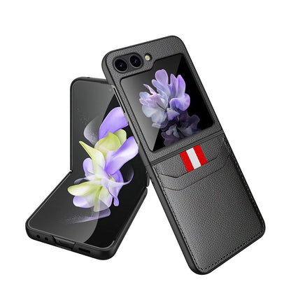 Leather Case with Card Holder for Samsung Galaxy Z Flip Series