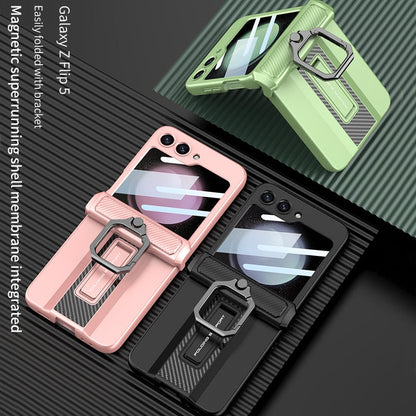 Armor Case with Ring Holder Magnetic Hinge Protective For Samsung Galaxy Z Flip  Series