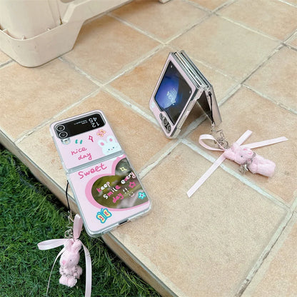 Love Heart Rabbit Mirror Case for Samsung Galaxy Z Flip 7 & 6