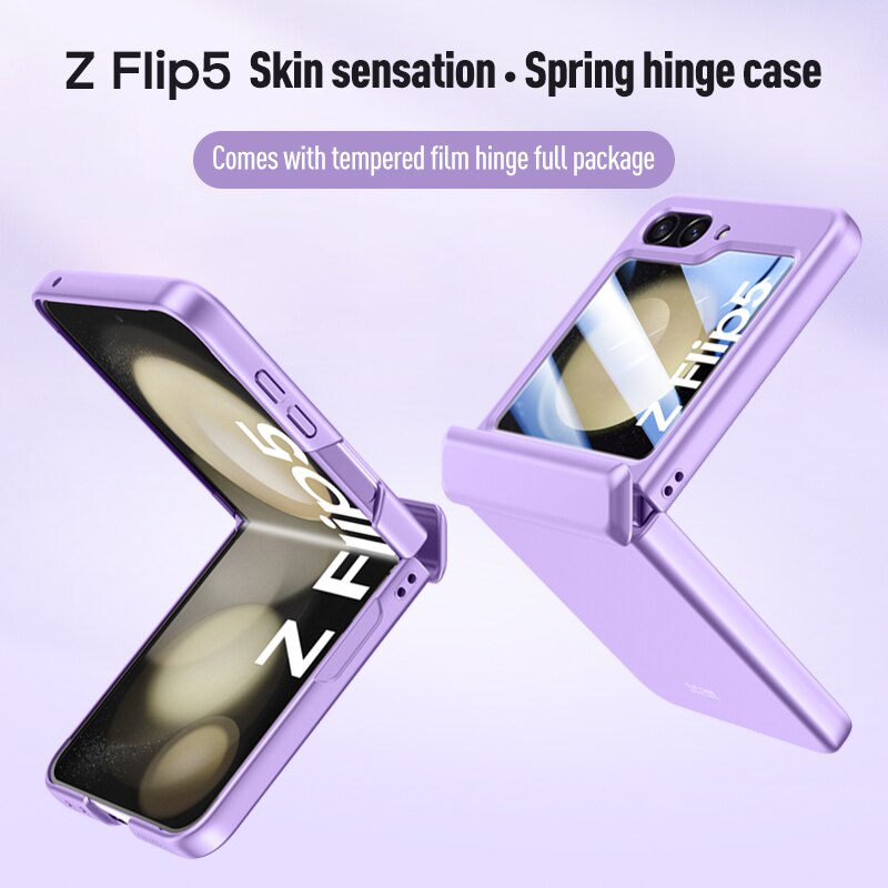 Shockproof Matte Case with Front Screen Glass For Samsung Galaxy Z Flip