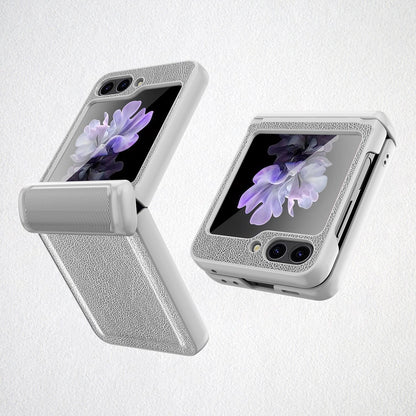 Leather Shockproof Cover with Front Screen Glass For Samsung Galaxy Z Flip