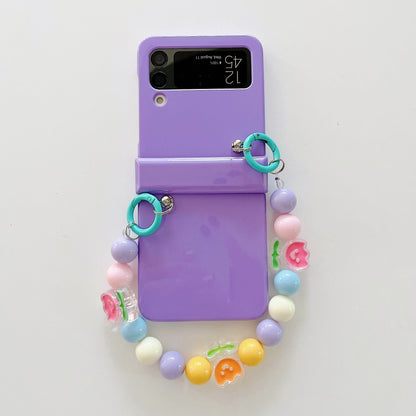 Cute Colorful Flowers Bracelet Phone Case For Samsung Galaxy Z Flip Series